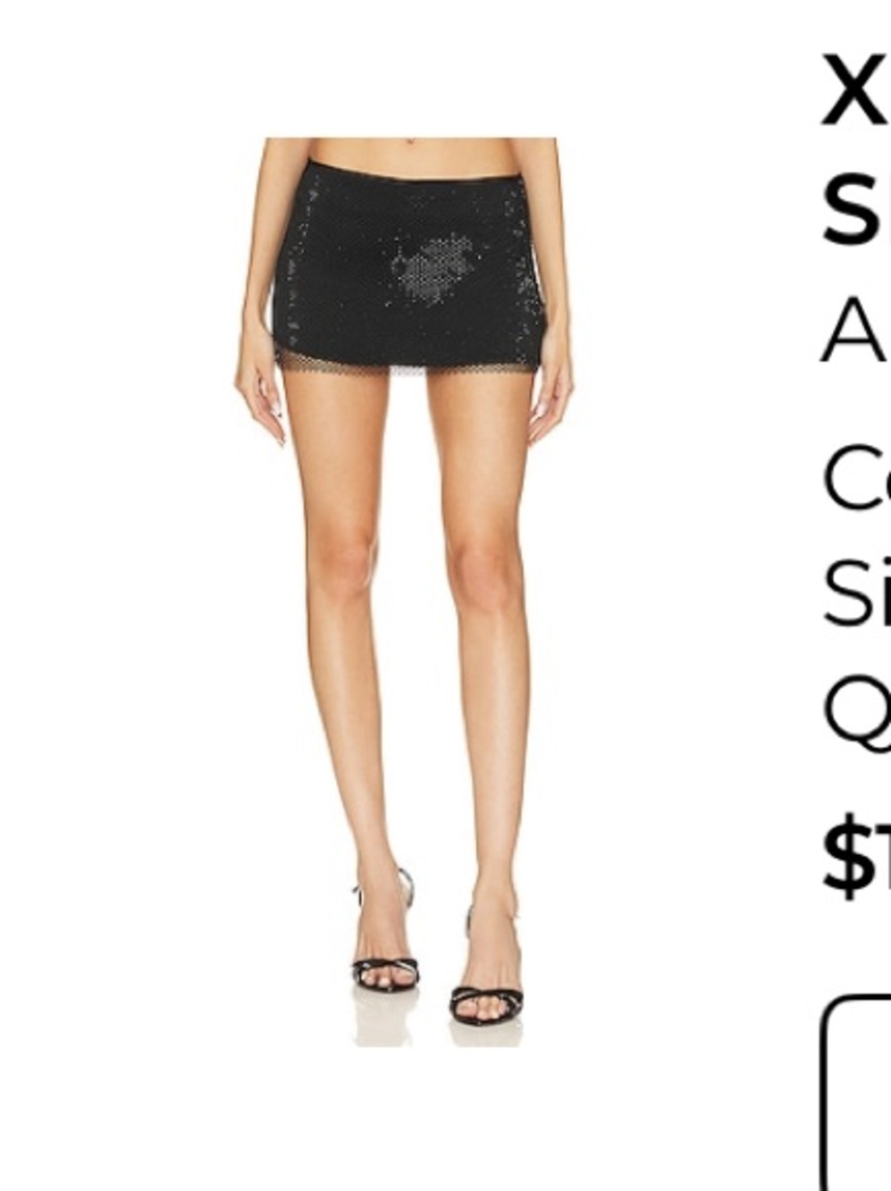 Amanda Uprichard Black Sequin Mini Skirt
